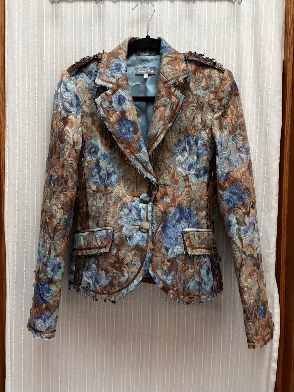 🔆Serena Kay Paris French Designer Brocade Tapestry Blazer Jacket Size 38 US S/M